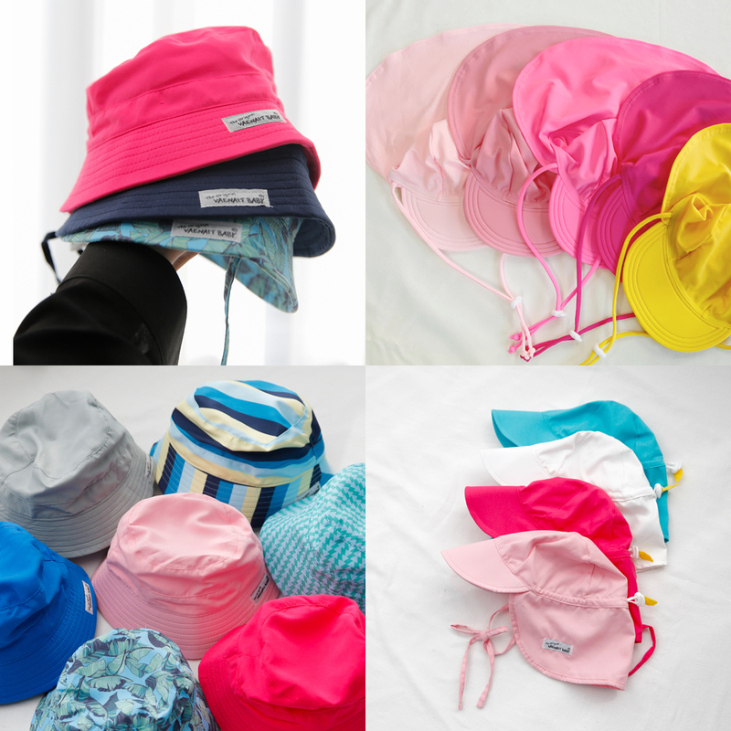 유아 아기 수영모자 UV플랩캡 자외선차단 수영모 캠핑모자